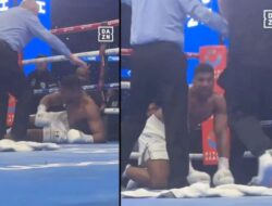 Momen Anthony Joshua Roboh 4 Kali, Handuk Putih Dilempar Hingga Kain