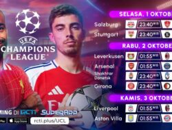 Arsenal Jamu PSG, Berikut Jadwal Live Penyiaran Langsung UCL Matchday Hingga-2 Hingga RCTI+ SuperApp