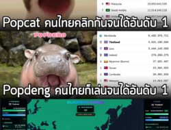 เรื่องคลิกๆ นี่ขอให้บอก คนไทยพร้อมรัว . สถิติ ณ ตอนนี้ Popcat มากที่สุดคือประเทศไทย รวม 124,000 ล้านคลิก Popdeng รวม 4,6…