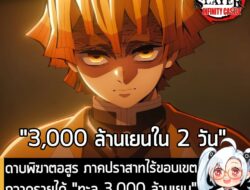 [News] ดาบพิฆาตอสูร ภาคปราสาทไร้ขอบเขต กวาดรายได้ในญี่ปุ่นทะลุ 3,000 ล้านเยน ใน 2 วันแรก . จากรายงานของ Forbes ระบุว่า ห…