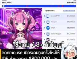 [News] Ironmouse เปิดระดมทุนครั้งใหม่ให้ IDF ทำยอดทะลุ $800,000 และ 1 ในผู้บริจาคมากที่สุดคือ JAST USA . หลังจาก Ironmou…