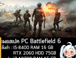 [News] เผยสเปค PC Battlefield 6 . EA เปิดเผยสเปค PC ที่ใช้ในการเล่น Battlefield 6 ภาคหลักลำดับที่ 6 ของซีรีส์เกม FPS แบบ…