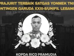 Rico Pramudia yang Gugur Hingga Lebanon Naik Pangkat Menjadi Kopda Anumerta
